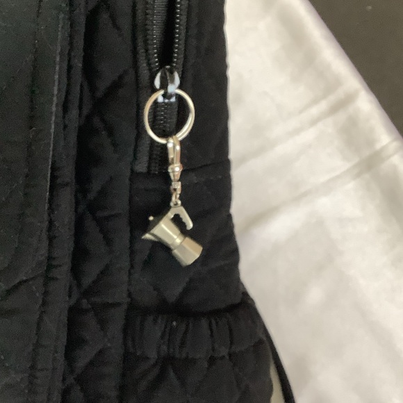 Vera Bradley Black Quilted Backpack with Moka Pot Charm. - Picture 9 of 9